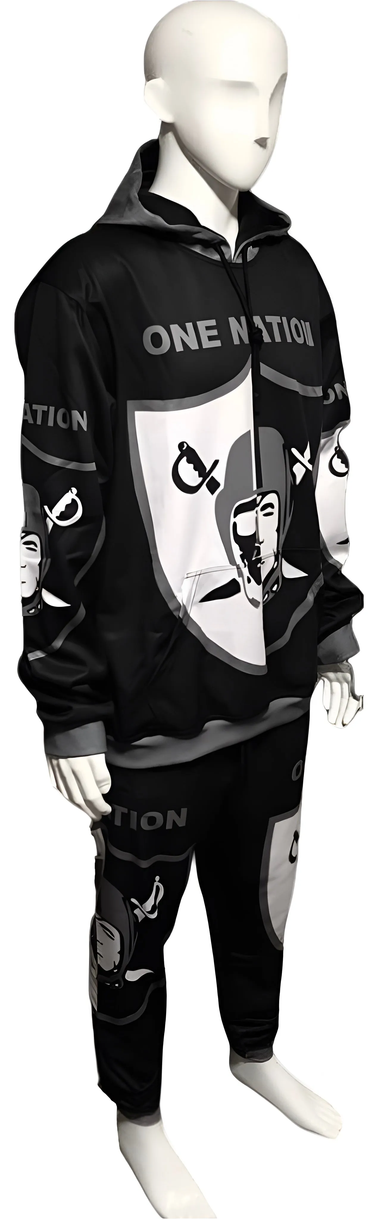 ^RAIDERS^ ~ONE NATION~ JOGGER SWEATSUITS (HOODED) (FLEECY SOFT LINED)