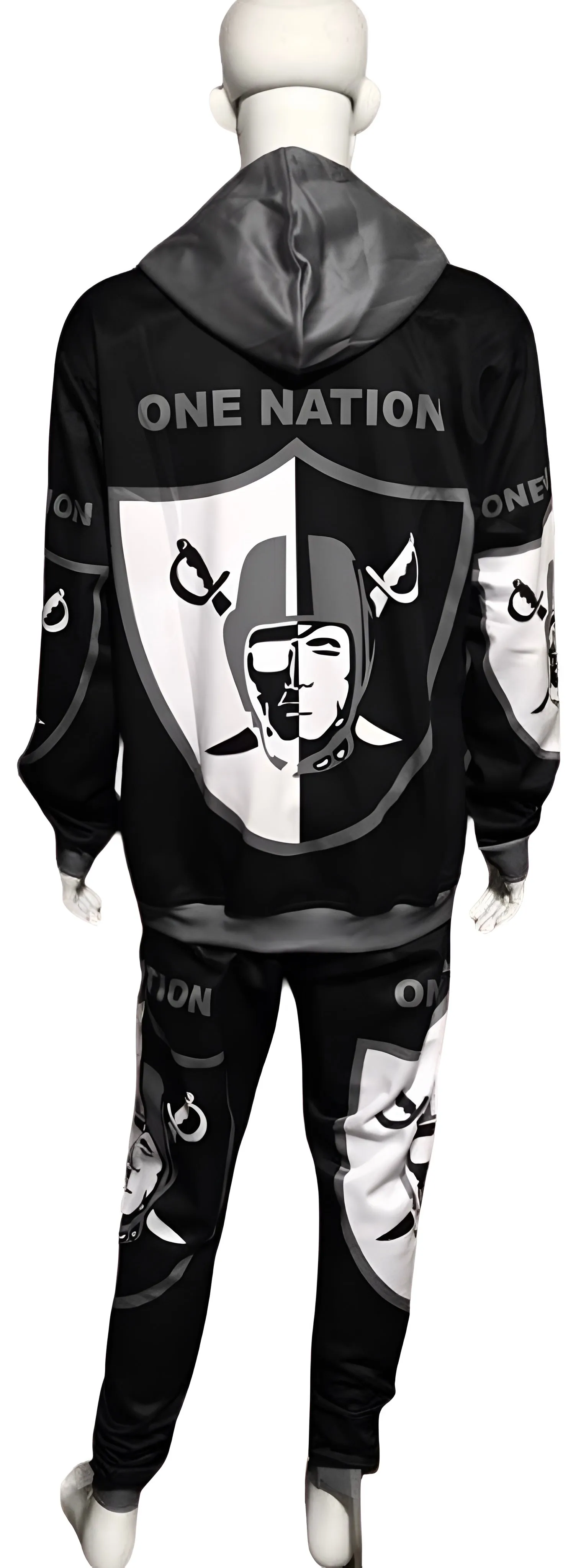 ^RAIDERS^ ~ONE NATION~ JOGGER SWEATSUITS (HOODED) (FLEECY SOFT LINED)