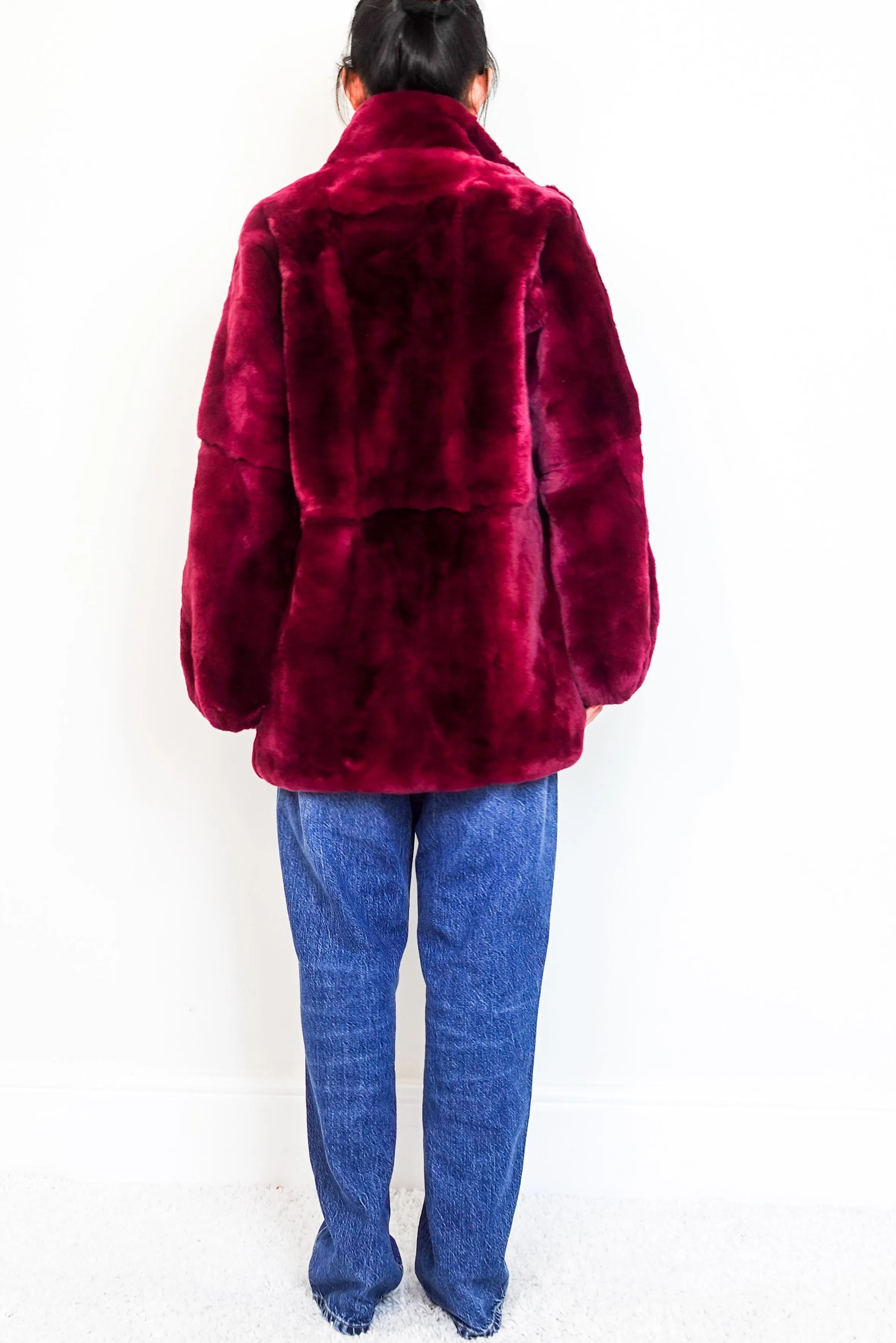 Red fur Coat RRP £400