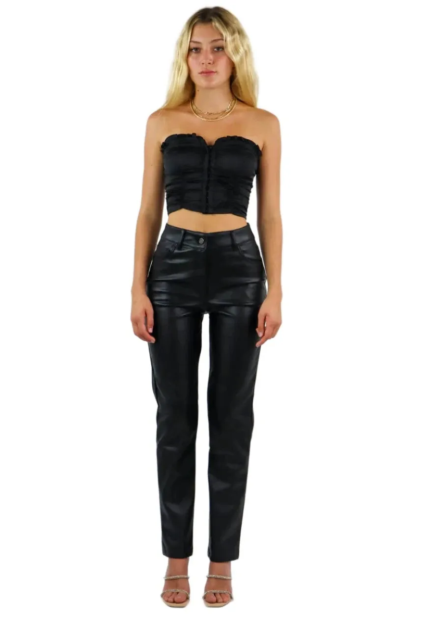 Rock N Rags - "I Ain't Worried" Pants - Black -  Faux Leather