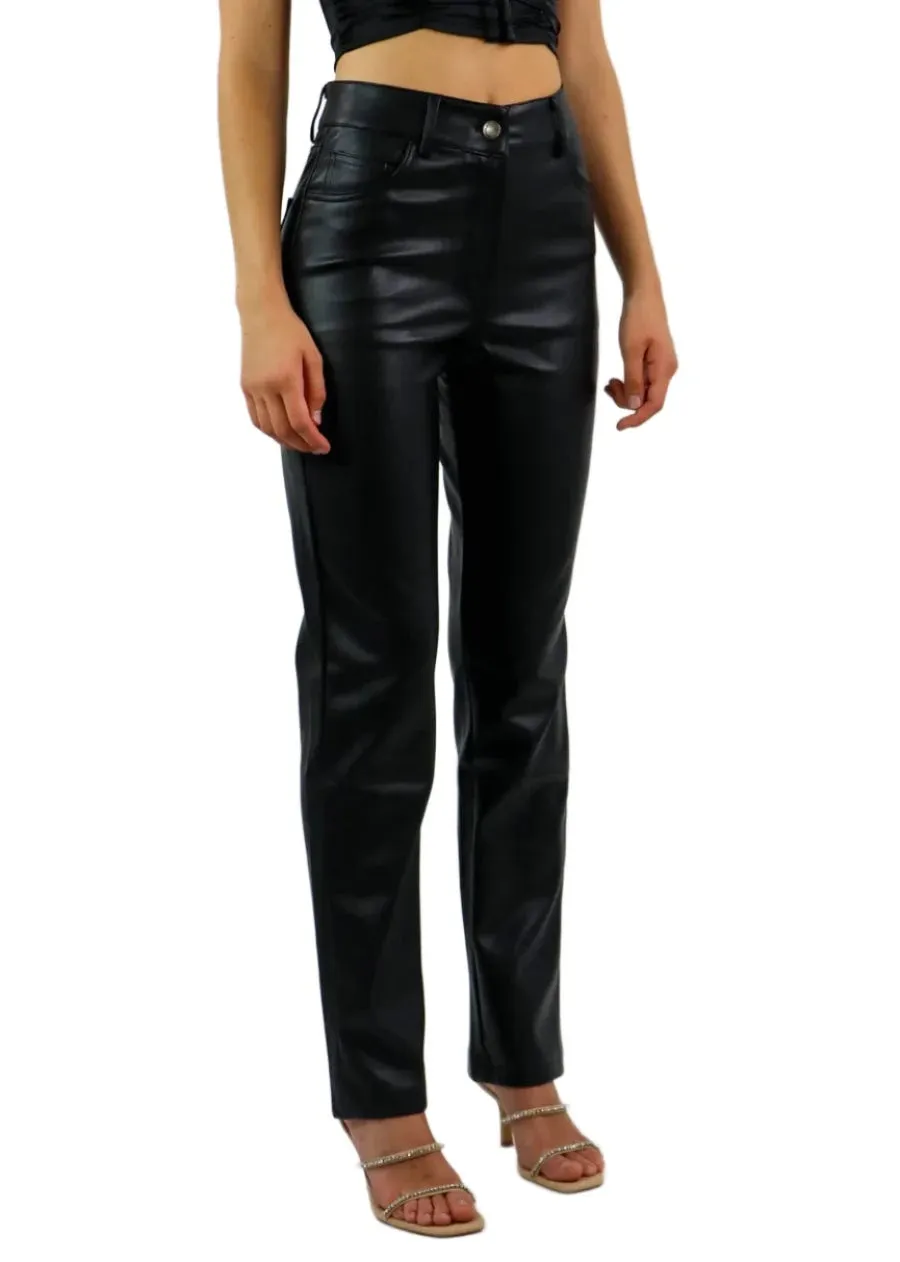 Rock N Rags - "I Ain't Worried" Pants - Black -  Faux Leather