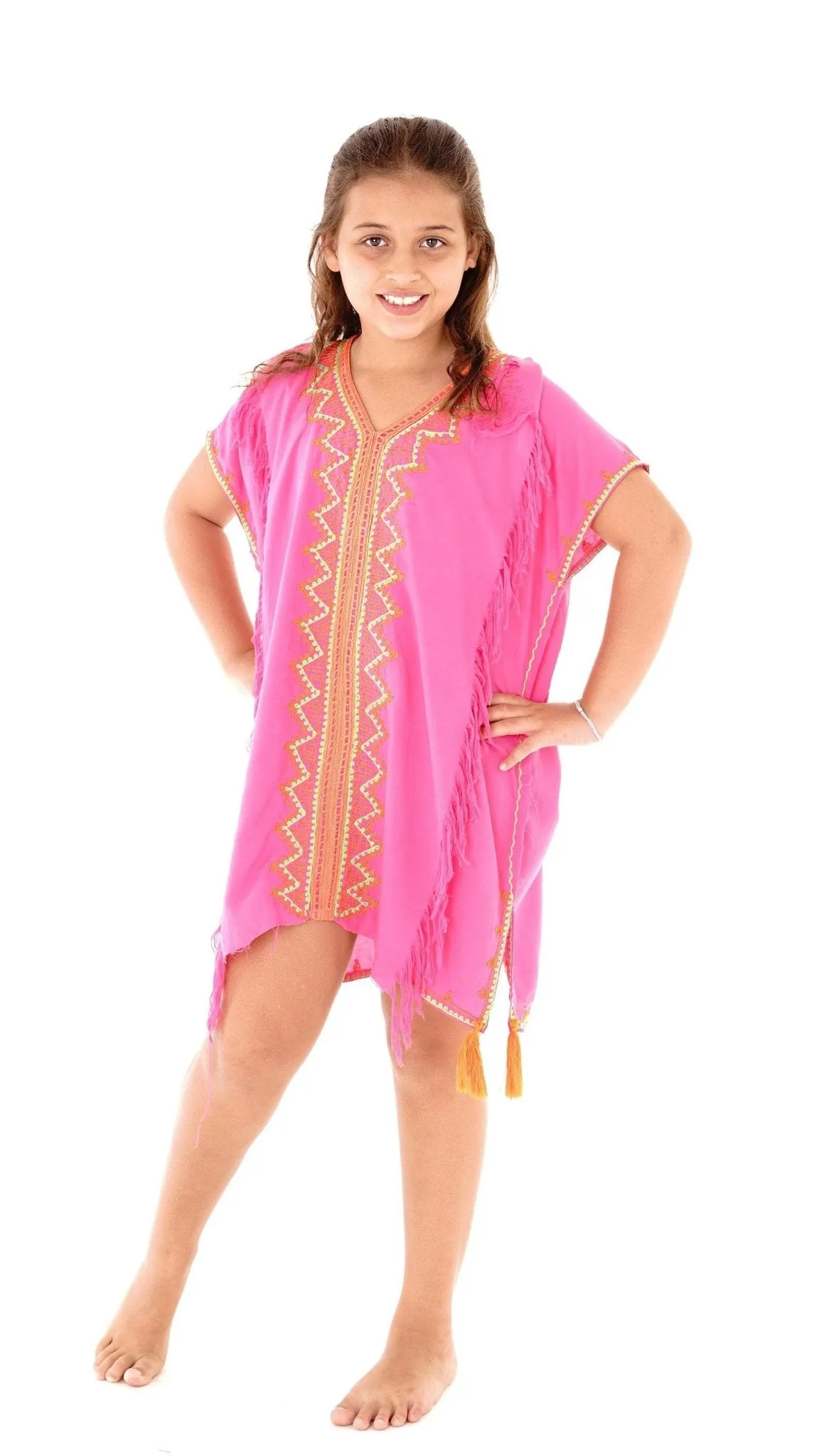 SHU-SHI Girls Swimwear Cover Ups - Tunic Dress, Short Kaftan Beach Dresses for Kids & Toddlers