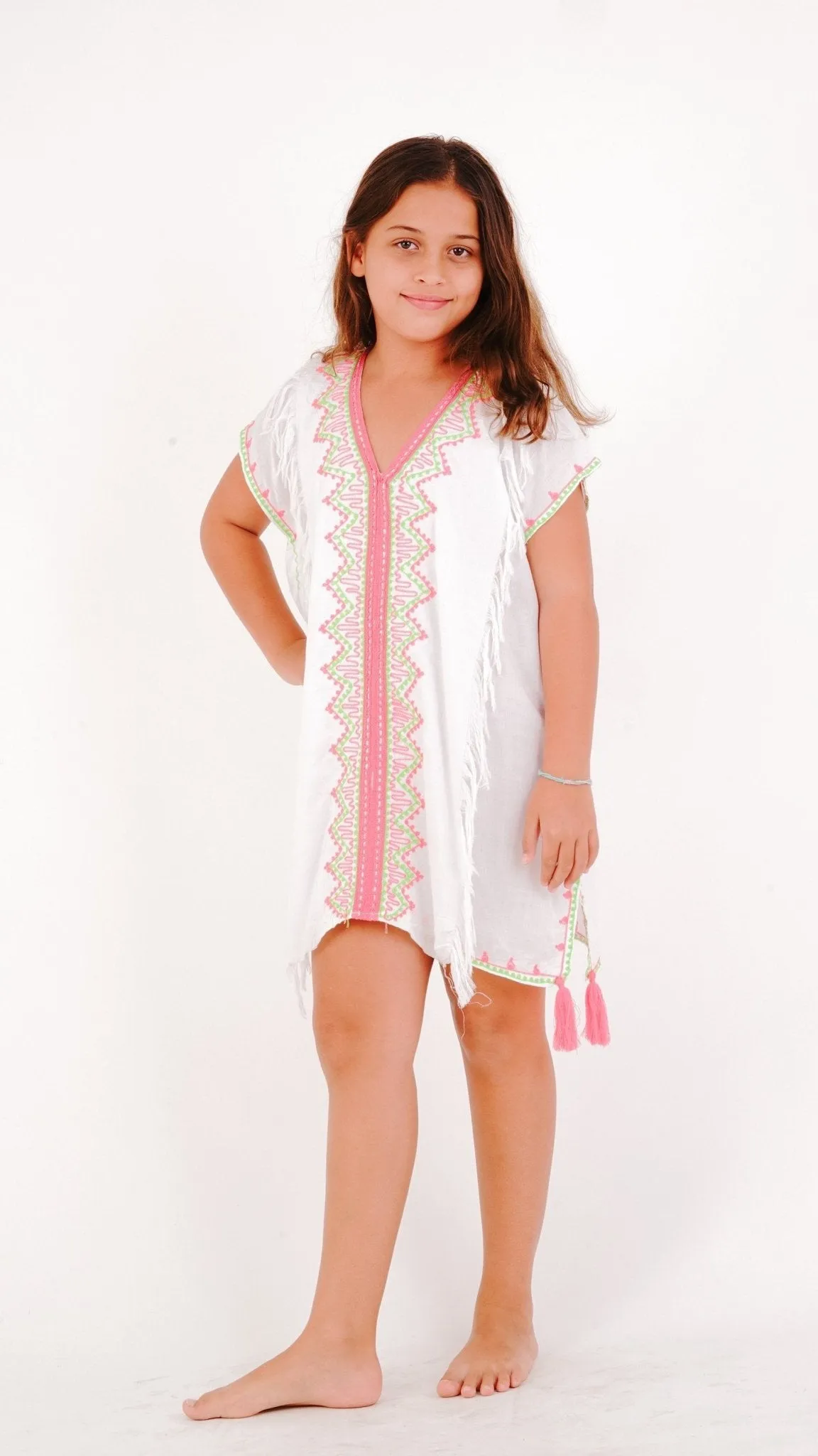 SHU-SHI Girls Swimwear Cover Ups - Tunic Dress, Short Kaftan Beach Dresses for Kids & Toddlers