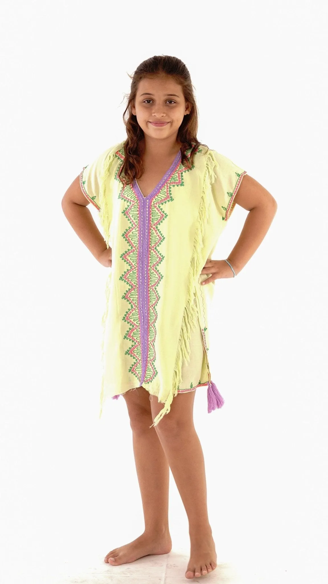 SHU-SHI Girls Swimwear Cover Ups - Tunic Dress, Short Kaftan Beach Dresses for Kids & Toddlers