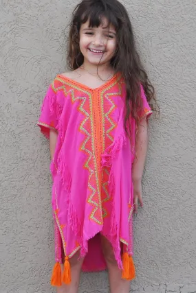 SHU-SHI Girls Swimwear Cover Ups - Tunic Dress, Short Kaftan Beach Dresses for Kids & Toddlers