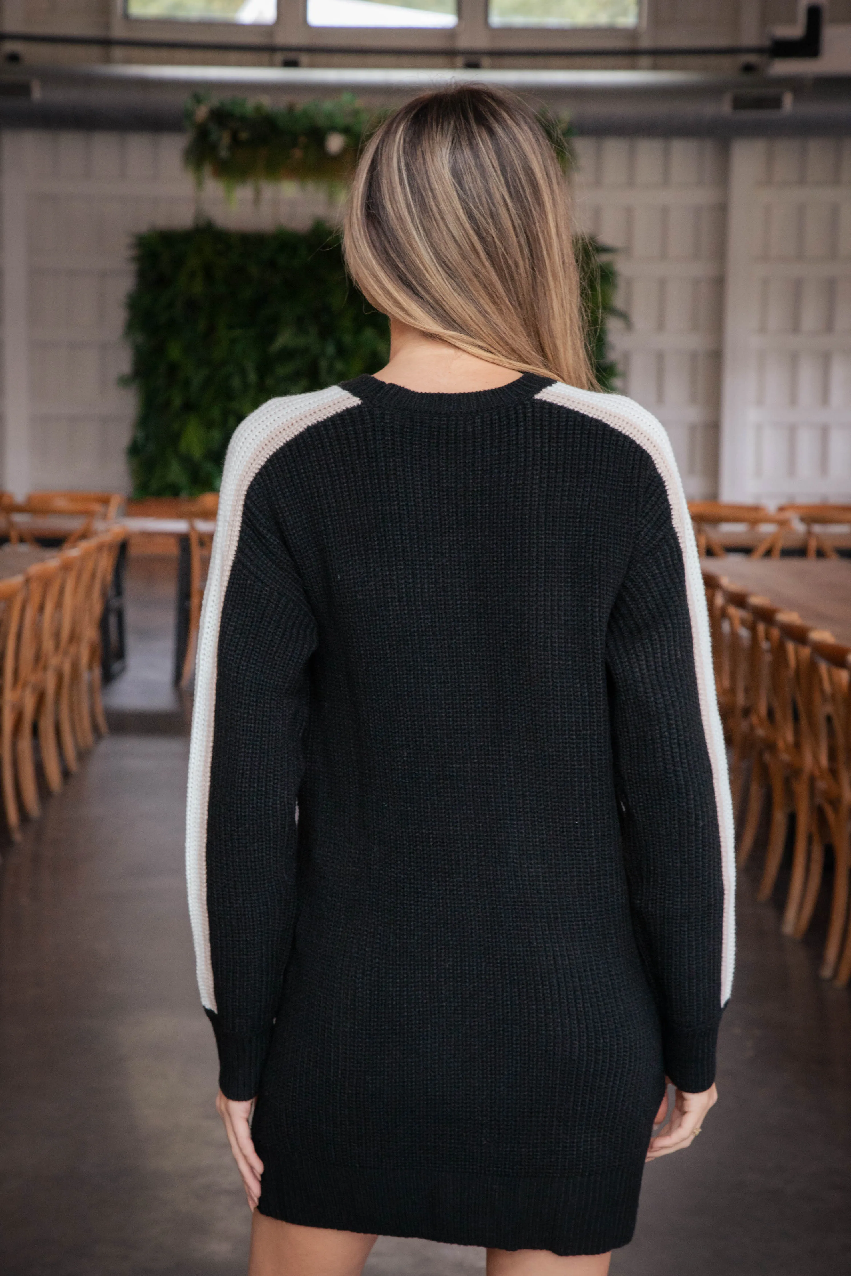 Speedway Sweater Dress, Black/Milk/Almond | Sanctuary