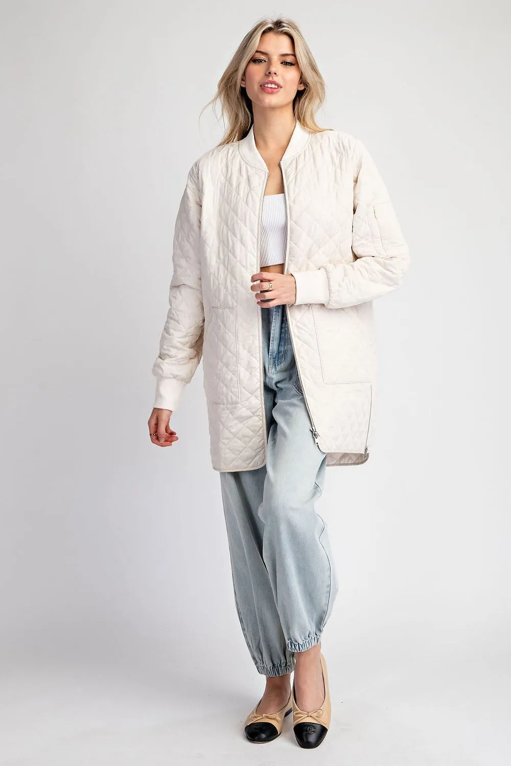 The Textured Zip Up Tunic Jacket
