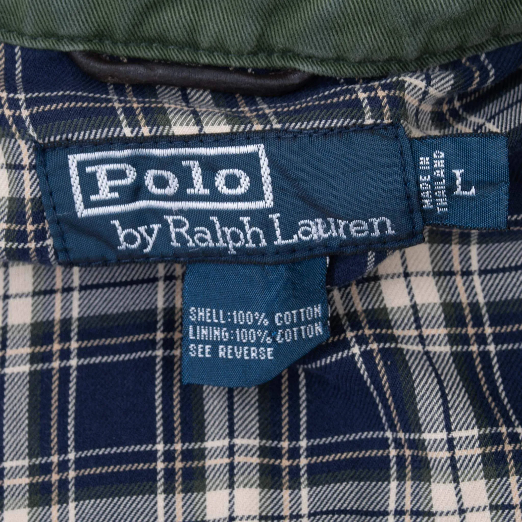 VINTAGE POLO RALPH LAUREN OLIVE GREEN HARRINGTON GOLF JACKET 1990S LARGE