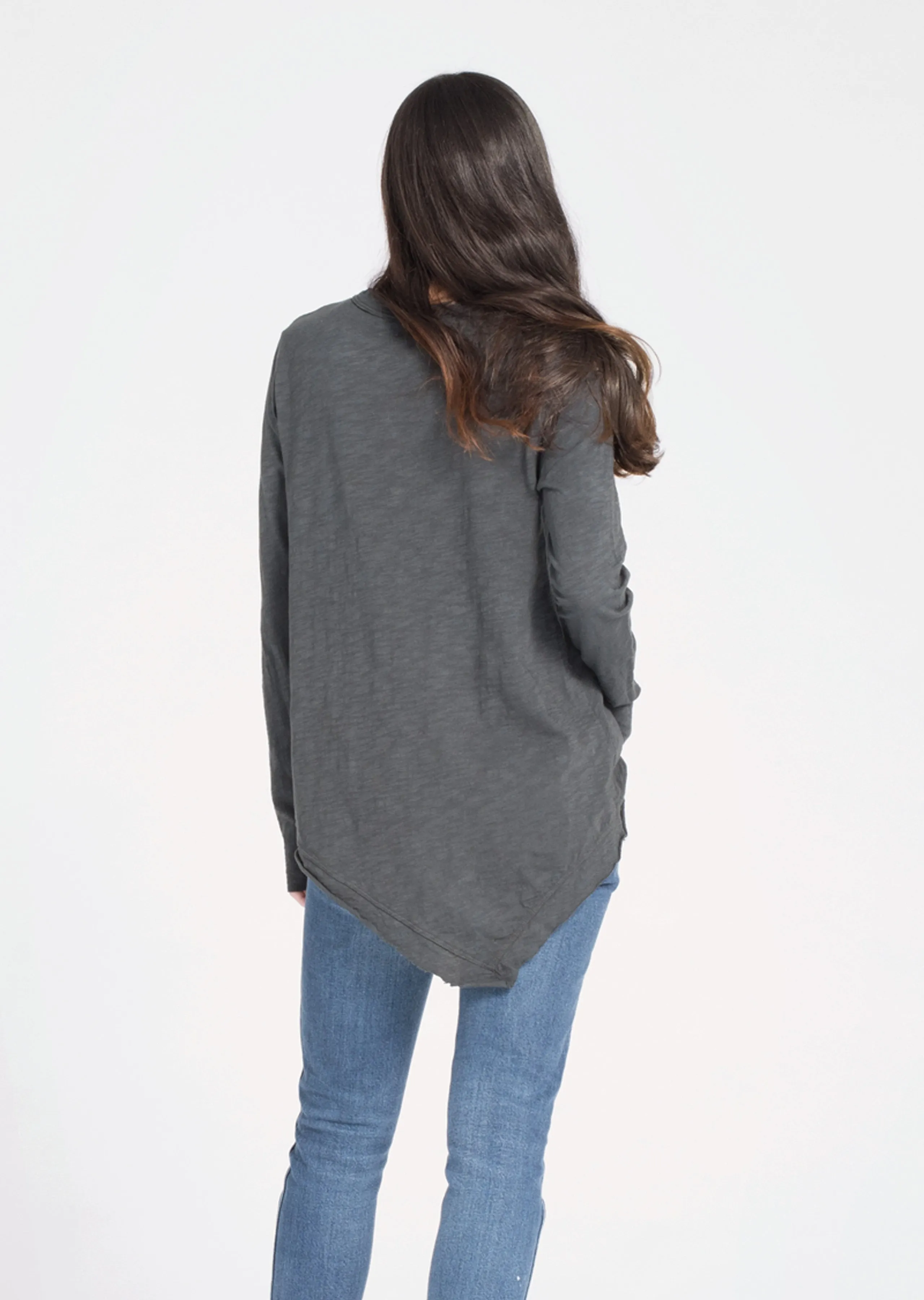 WILT - Slant Hem Tunic Crew Long Sleeve Azure