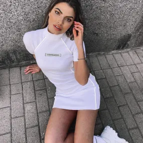 Women's Casual Reflective Short Sleeve Slim Dress