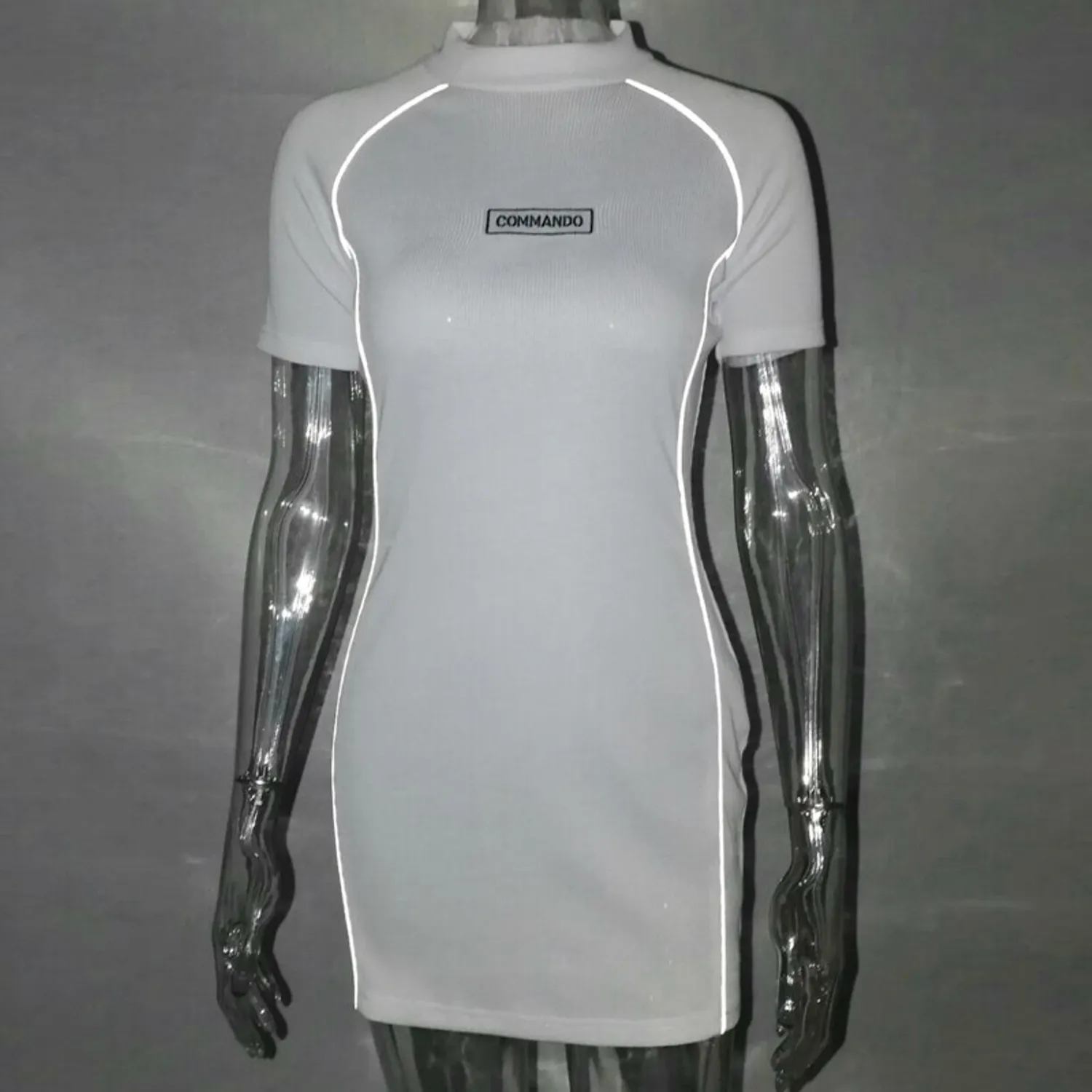 Women's Casual Reflective Short Sleeve Slim Dress