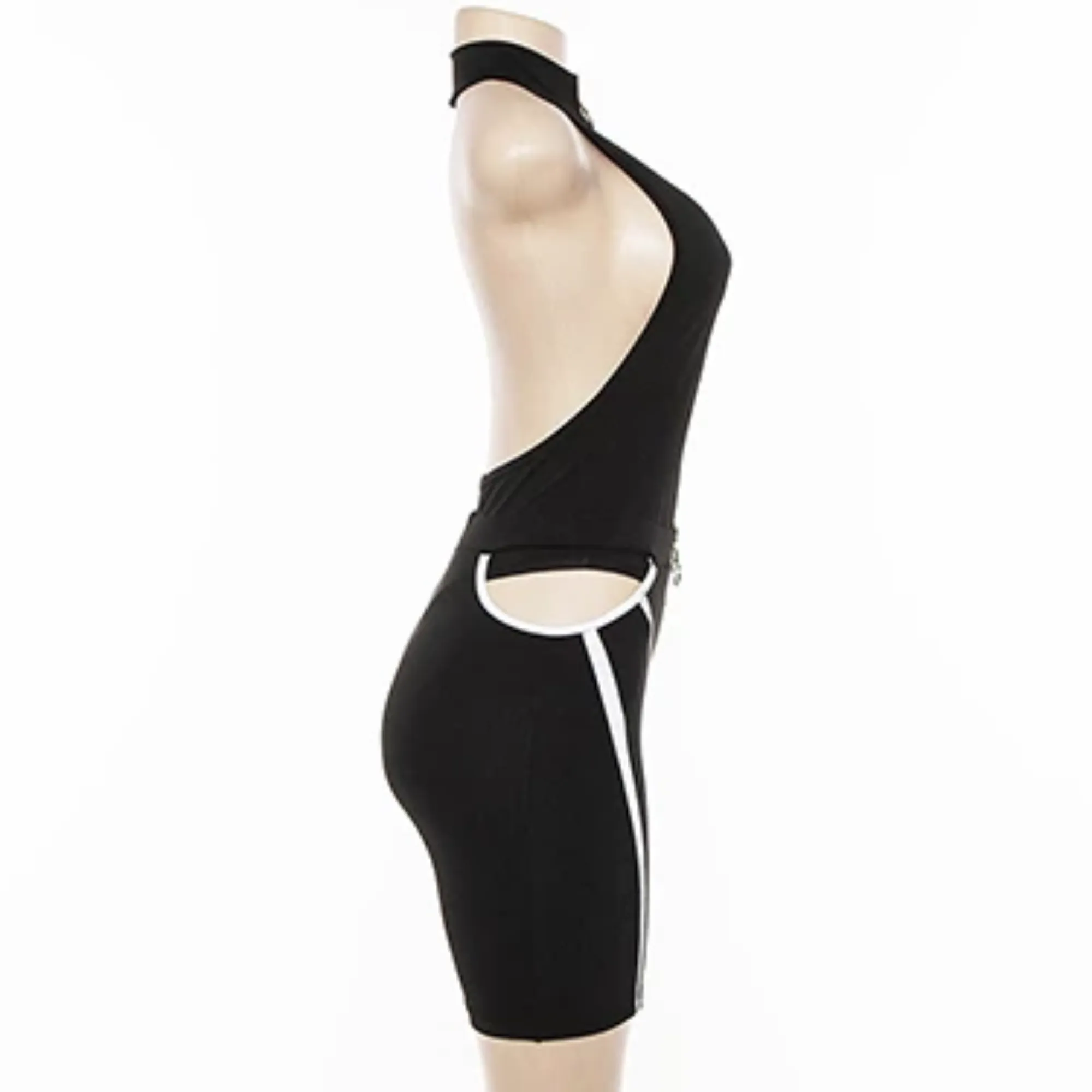 Women's Casual Reflective Striped Two-Piece Fitness Set | Top And Shorts