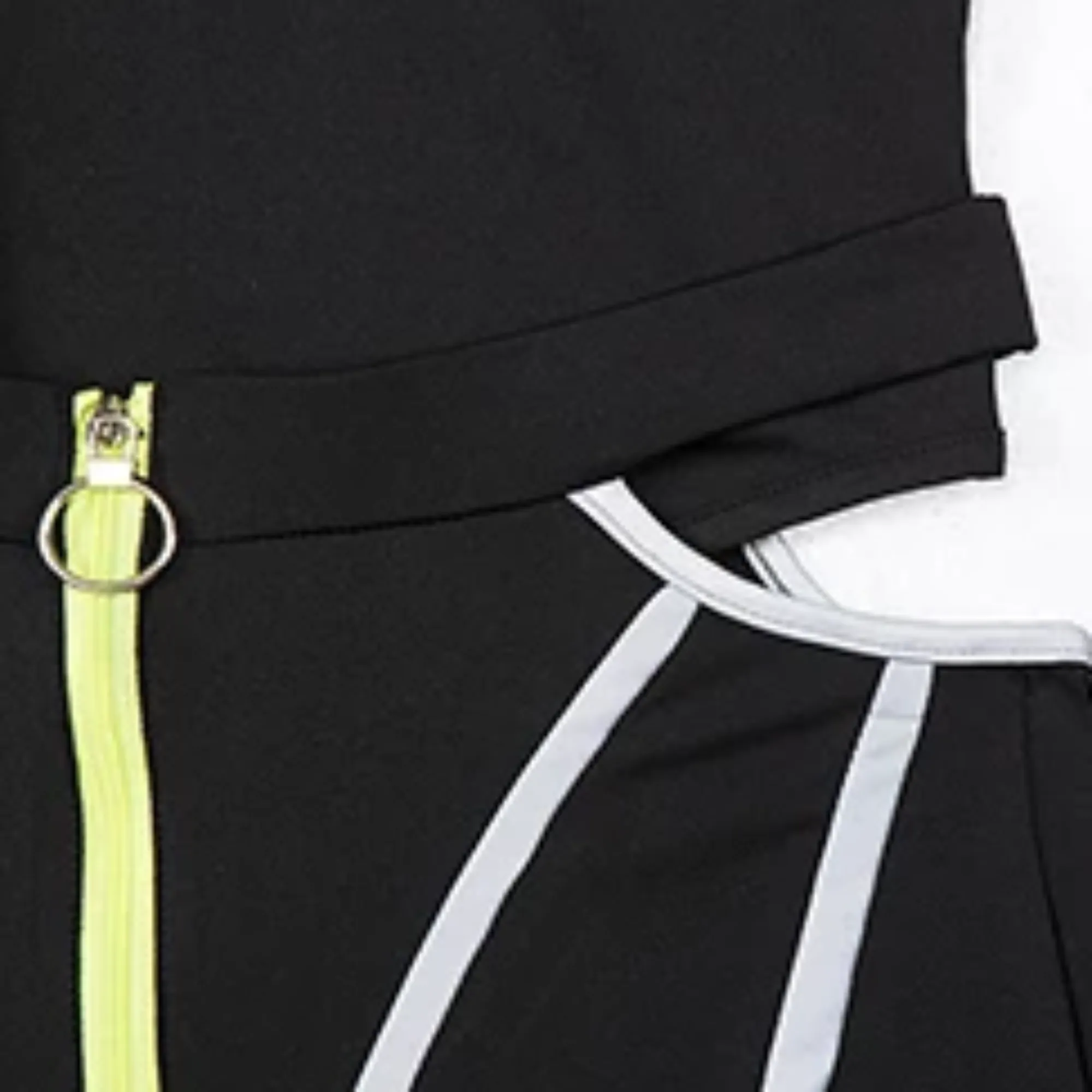 Women's Casual Reflective Striped Two-Piece Fitness Set | Top And Shorts