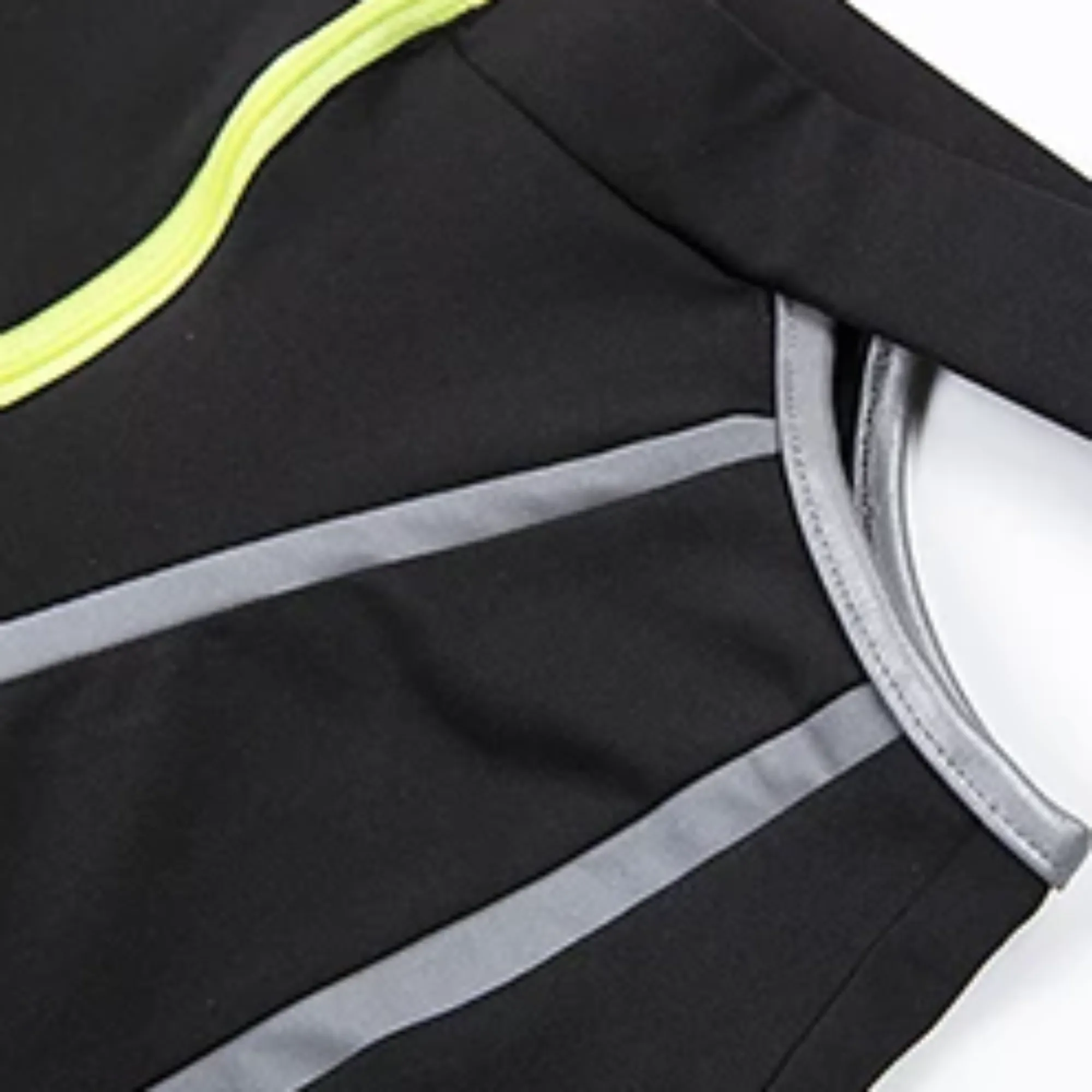 Women's Casual Reflective Striped Two-Piece Fitness Set | Top And Shorts