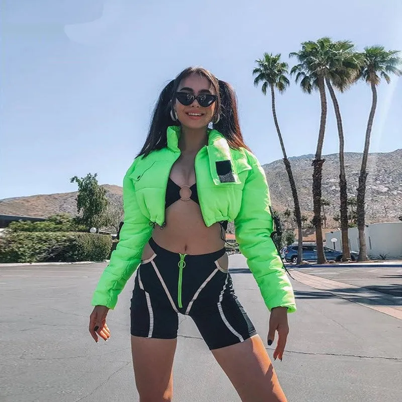Women's Casual Reflective Striped Two-Piece Fitness Set | Top And Shorts