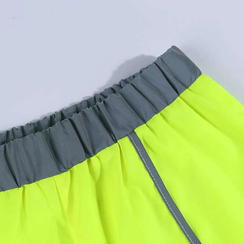 Women's High Waist Loose Reflective Two-Piece Suit