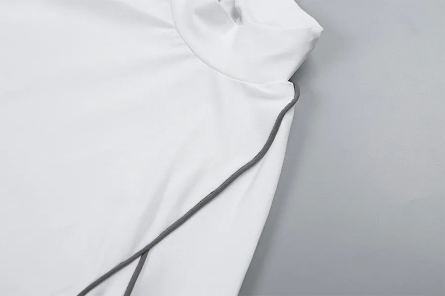 Women's Spring/Autumn Patchwork Long-Sleeved T-Shirt With Reflective Stripes
